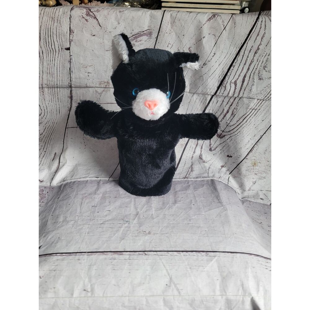Vintage black cat hand puppet with blue eyes Golf Club Cover